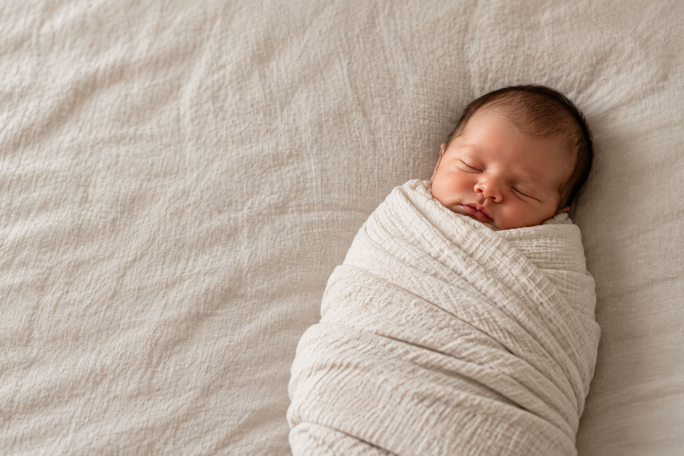 Peacefully sleeping newborn supported by professional newborn care services in New York City